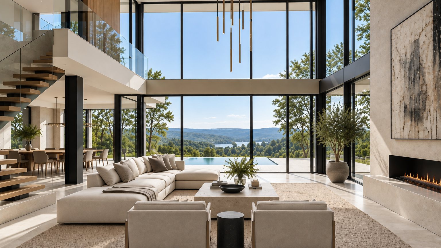 Double-height living room